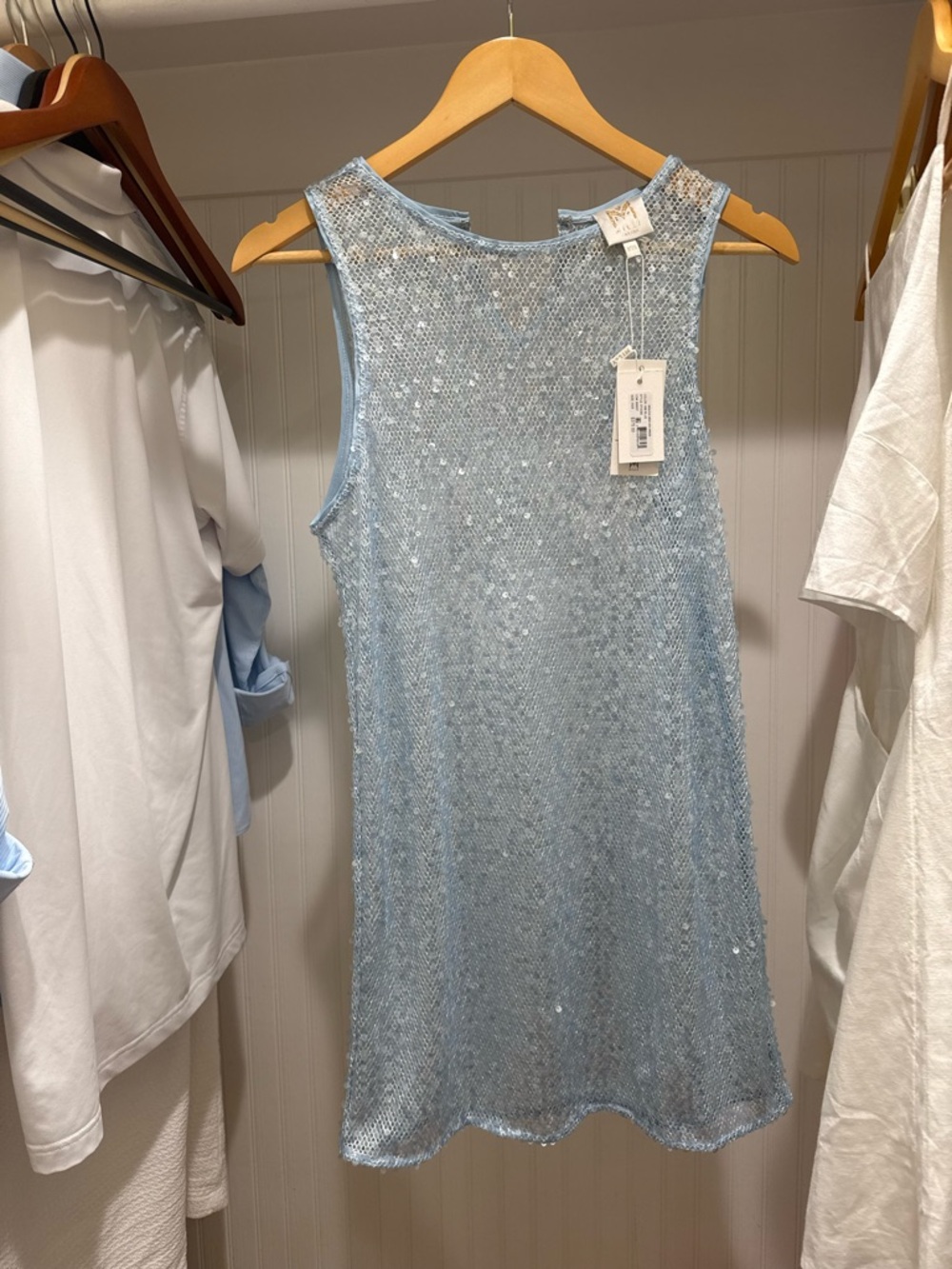 Milly  Light Blue Sequin cover up Dress xs/s nwt